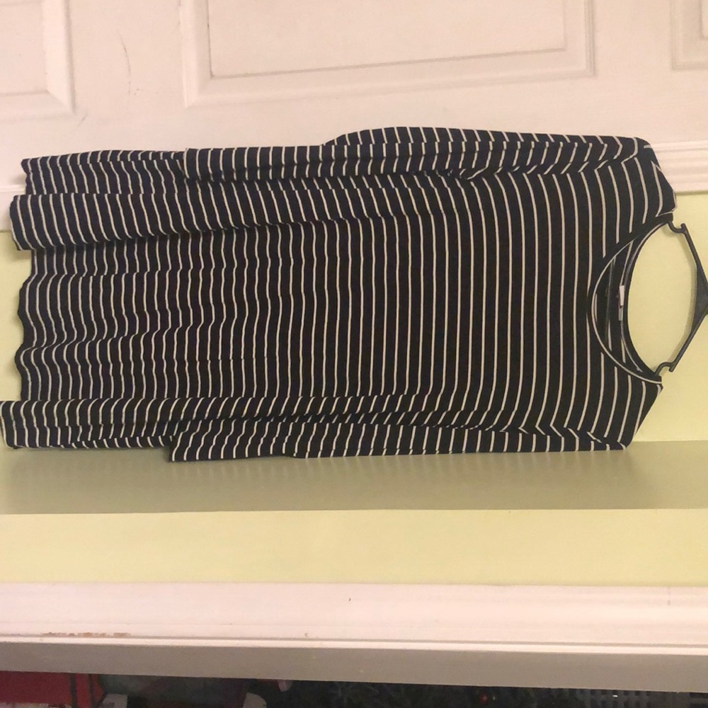 B&W striped long sleeve dress